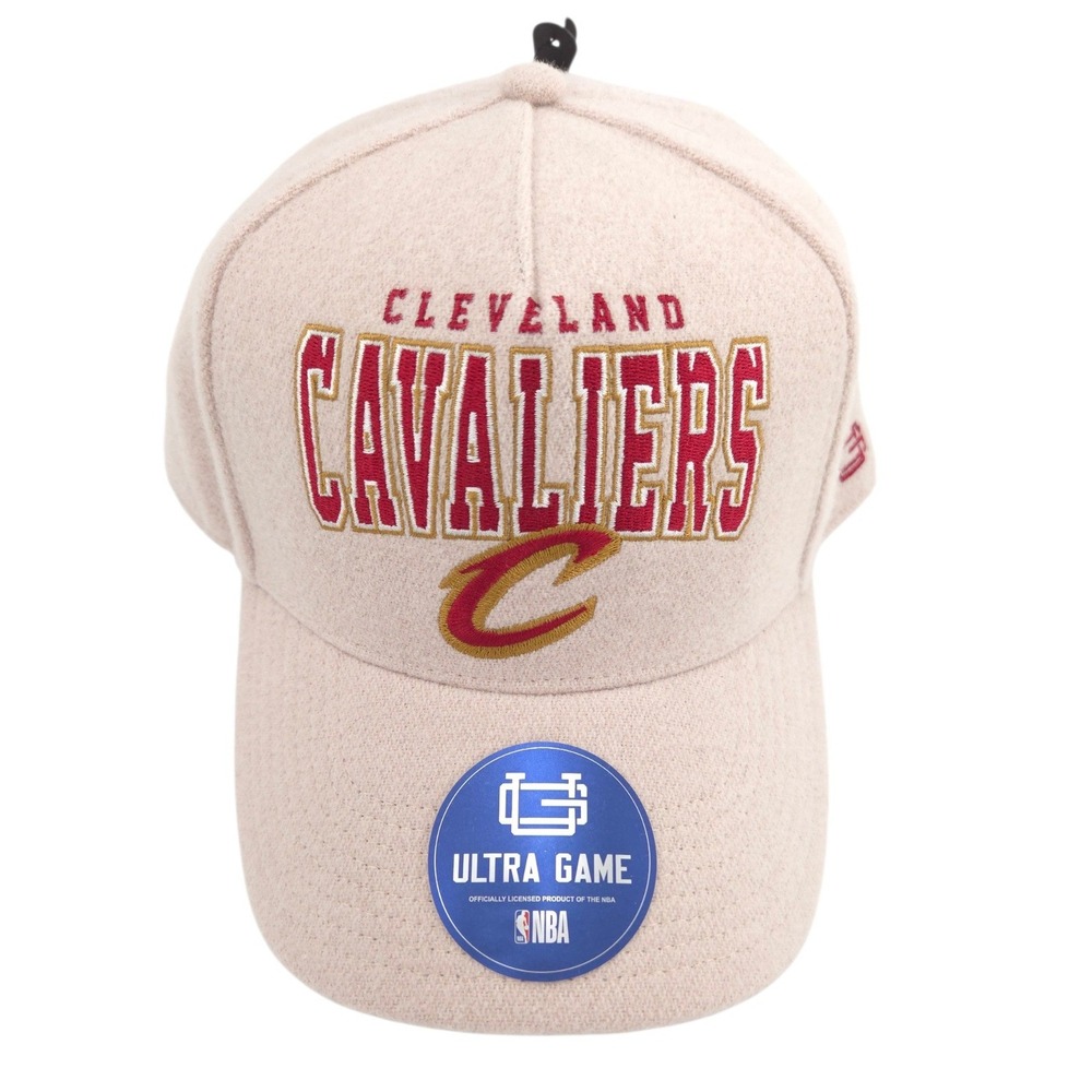 Ultra Game Cleveland Cavaliers Adjustable Hat Beige Snapback Fleece Feel NBA NEW